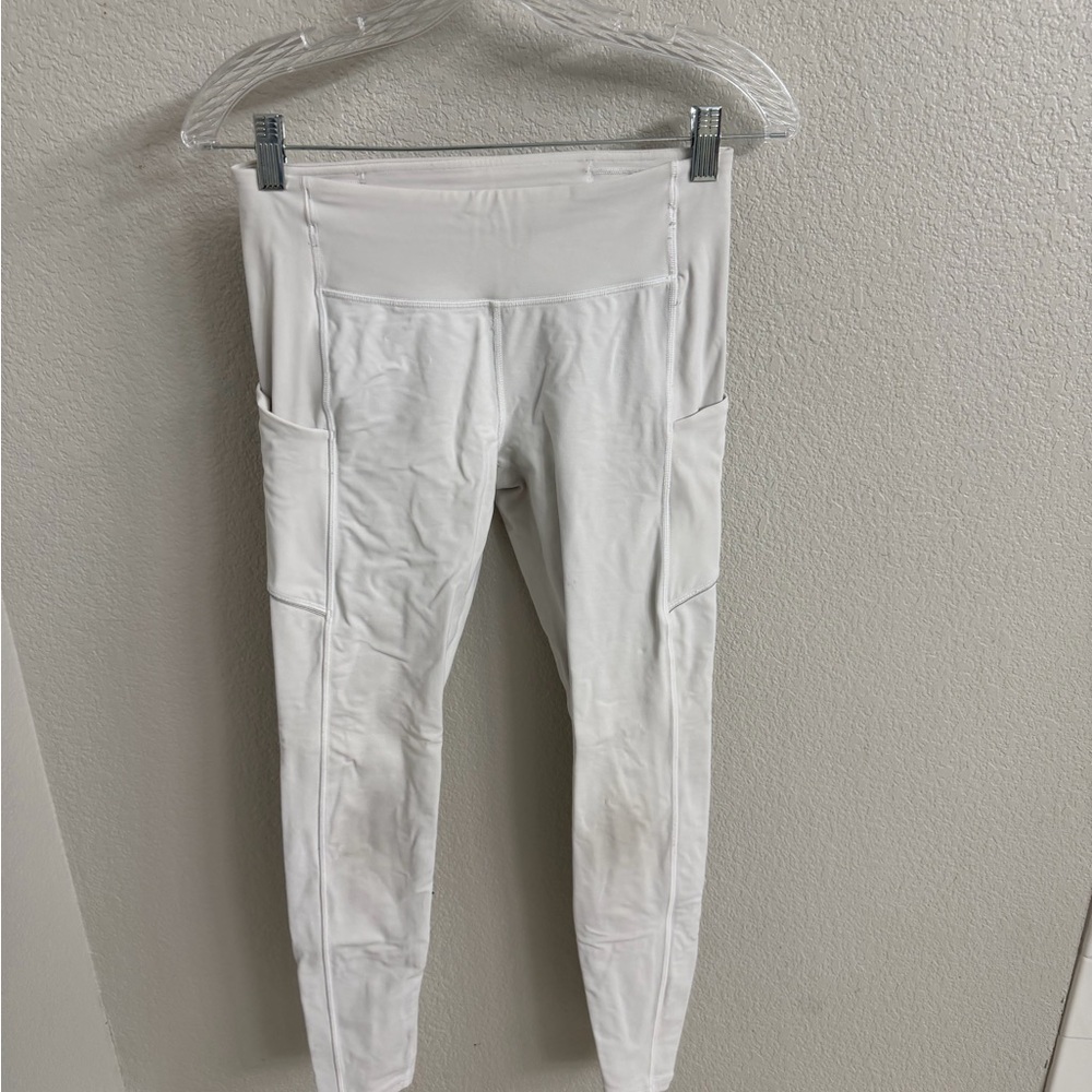Lululemon White Leggings with Pockets